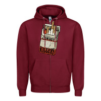 Burgundy Cowboy killers cigarette package Zipper Hoodie - HowdyJamesFarm