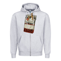 Heather Grey Cowboy killers cigarette package Zipper Hoodie - HowdyJamesFarm