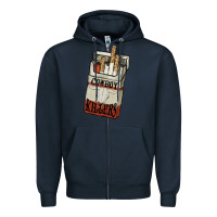 Navy Cowboy killers cigarette package Zipper Hoodie - HowdyJamesFarm