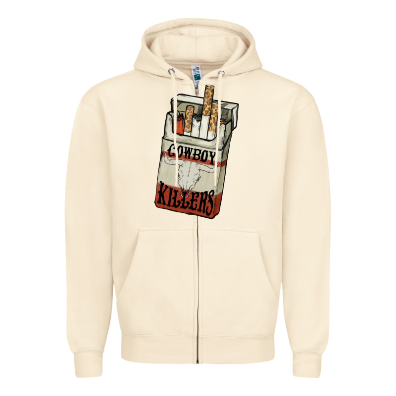 Cowboy Killers Cigarette Package Zipper Hoodie by HowdyJamesFarm | Teevron