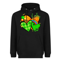 Black St. Patrick's Day hearts St. Patricks day Heavyweight Hoodie - HowdyJamesFarm