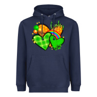 Navy St. Patrick's Day hearts St. Patricks day Heavyweight Hoodie - HowdyJamesFarm