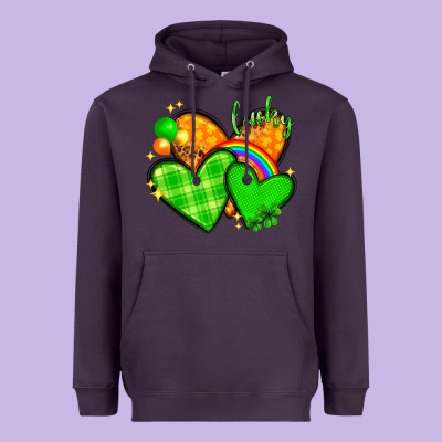 St. Patrick's Day Hearts St. Patricks Day Heavyweight Hoodie Designed By Howdyjamesfarm
