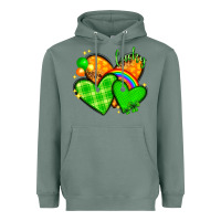 Sage St. Patrick's Day hearts St. Patricks day Heavyweight Hoodie - HowdyJamesFarm