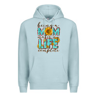 Blue Mist Being a Mom makes my life complete Mother's Day Premium Hoodie - CowGirlArtShop