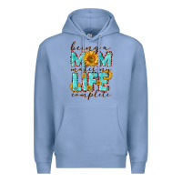 Colony Blue Being a Mom makes my life complete Mother's Day Premium Hoodie - CowGirlArtShop