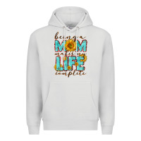 Dove Grey Being a Mom makes my life complete Mother's Day Premium Hoodie - CowGirlArtShop