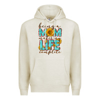 Oatmeal Heather Being a Mom makes my life complete Mother's Day Premium Hoodie - CowGirlArtShop
