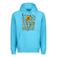 Ocean Blue Being a Mom makes my life complete Mother's Day Premium Hoodie - CowGirlArtShop