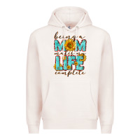 Pale Pink Being a Mom makes my life complete Mother's Day Premium Hoodie - CowGirlArtShop