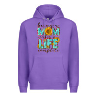 Purple Being a Mom makes my life complete Mother's Day Premium Hoodie - CowGirlArtShop