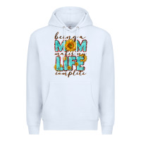 White Being a Mom makes my life complete Mother's Day Premium Hoodie - CowGirlArtShop