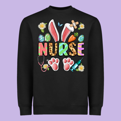 Easter Nurse Bunny Heavyweight Sweatshirt Designed By Artiststas