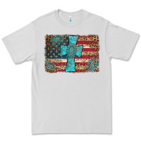 Dove Grey flag and turquoise cross Premium Tee - AdoDesignShop