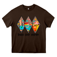 Chocolate Brown teach love inspire Heavy Core Tee - JahusDesignShop