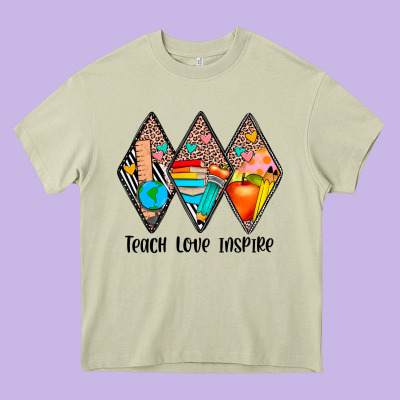 Teach Love Inspire Heavy Core Tee Designed By Jahusdesignshop