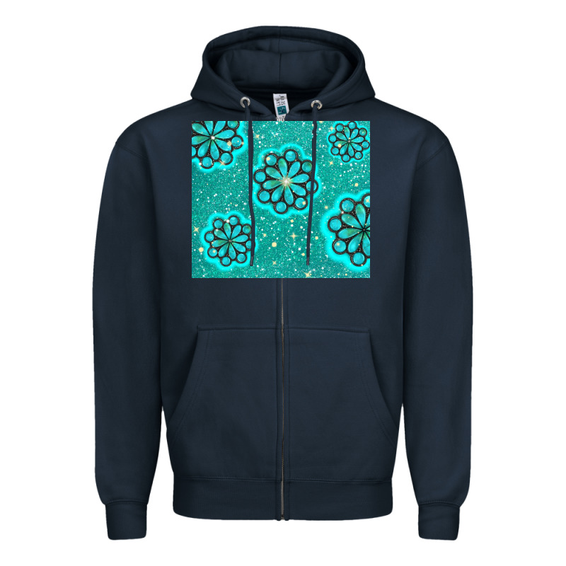 Glitter Turquoise Zipper Hoodie by TumblerDesignByShophia | Teevron