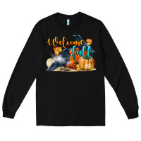 Black Welcome Fall With Crow Long Sleeve Tee - LillyAllenDesigns
