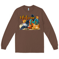 Chestnut Welcome Fall With Crow Long Sleeve Tee - LillyAllenDesigns