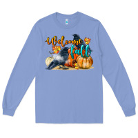 Colony Blue Welcome Fall With Crow Long Sleeve Tee - LillyAllenDesigns