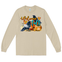 Mushroom Welcome Fall With Crow Long Sleeve Tee - LillyAllenDesigns