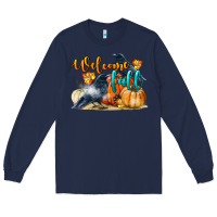 Navy Welcome Fall With Crow Long Sleeve Tee - LillyAllenDesigns