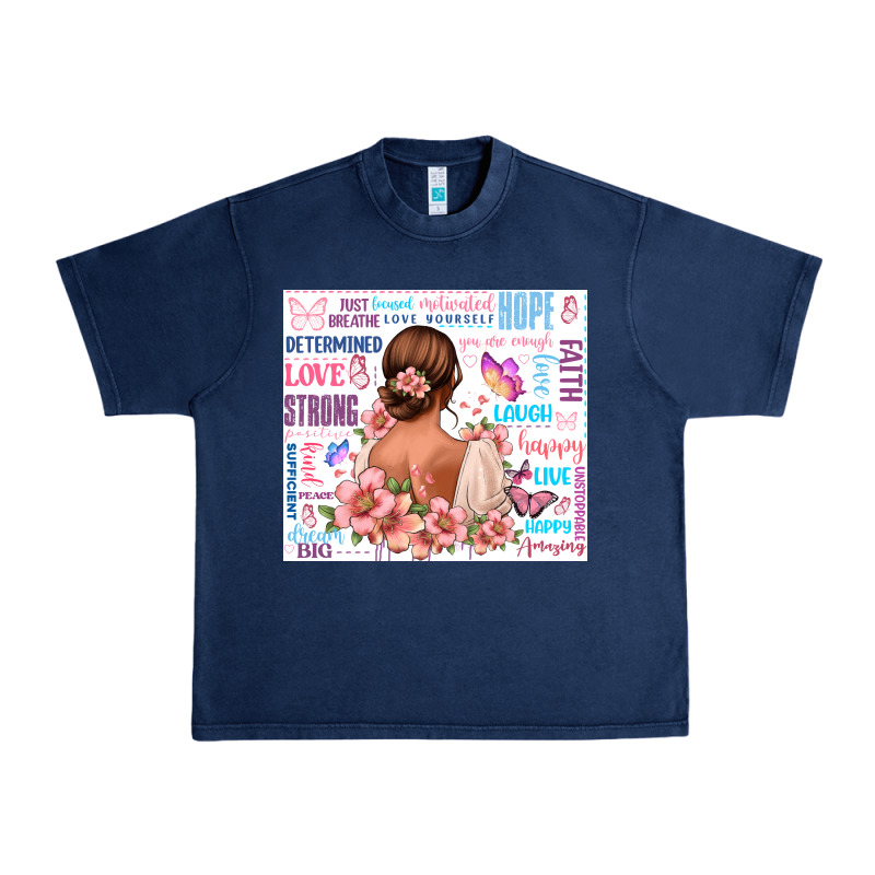 Positive Affirmations Girl Urban Heavy Tee by MaliasSmallBusiness | Teevron