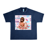 Navy positive affirmations girl Urban Heavy Tee - MaliasSmallBusiness