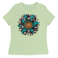 Matcha cowhide leopard serape gemstone  sunflower Ladies Tee - Artiststas