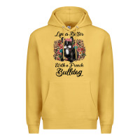 Antique Gold life is better with a french bulldog Premium Hoodie - JahusDesignShop