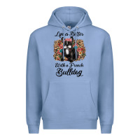 Colony Blue life is better with a french bulldog Premium Hoodie - JahusDesignShop
