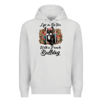 Dove Grey life is better with a french bulldog Premium Hoodie - JahusDesignShop