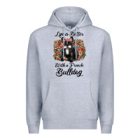 Heather Grey life is better with a french bulldog Premium Hoodie - JahusDesignShop