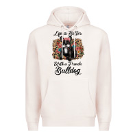 Pale Pink life is better with a french bulldog Premium Hoodie - JahusDesignShop