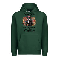 Sports Green life is better with a french bulldog Premium Hoodie - JahusDesignShop