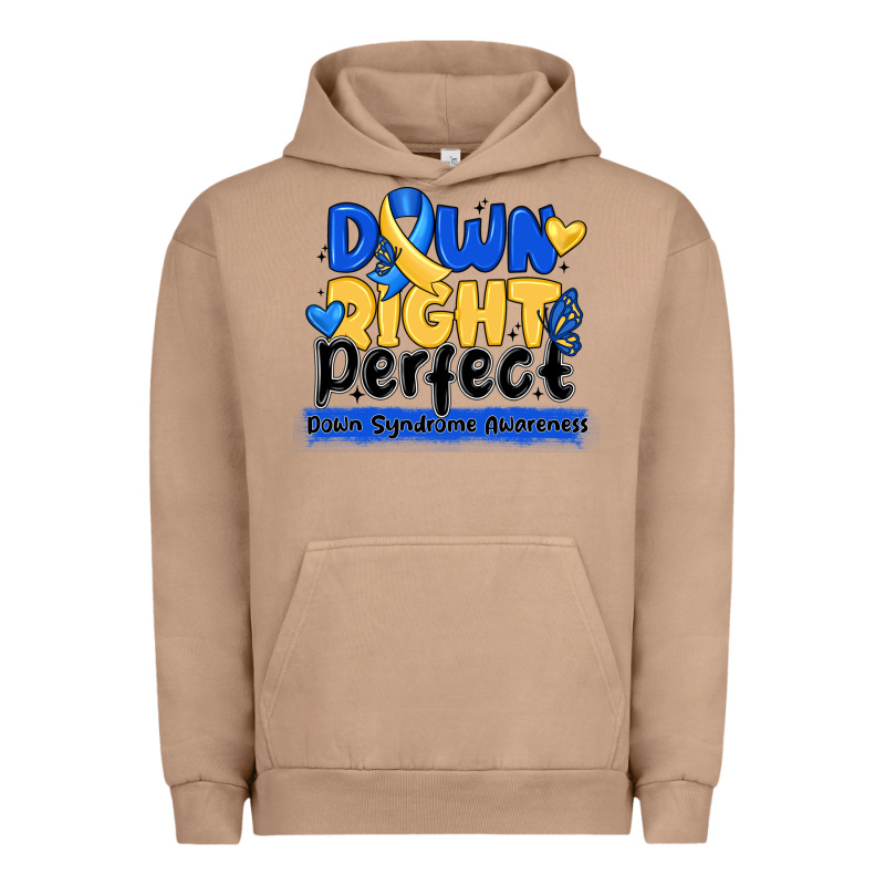 Down Right Perfect Down Syndrome Awareness Urban Hoodie by CowhideDigitalArt | Teevron