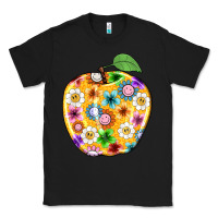 Black colorful flora apple teacher Classic Tee - NancyCooperArtShop
