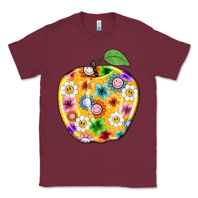 Colorful Flora Apple Teacher Classic Tee by NancyCooperArtShop | Teevron