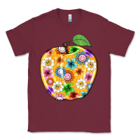 Burgundy colorful flora apple teacher Classic Tee - NancyCooperArtShop