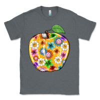 Charcoal Heather colorful flora apple teacher Classic Tee - NancyCooperArtShop