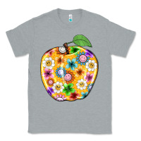 Heather Grey colorful flora apple teacher Classic Tee - NancyCooperArtShop