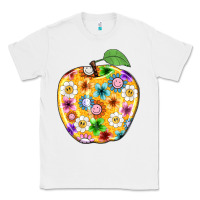 White colorful flora apple teacher Classic Tee - NancyCooperArtShop