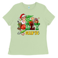 Matcha jolly nurse with Christmas element Ladies Tee - AdoDesignShop