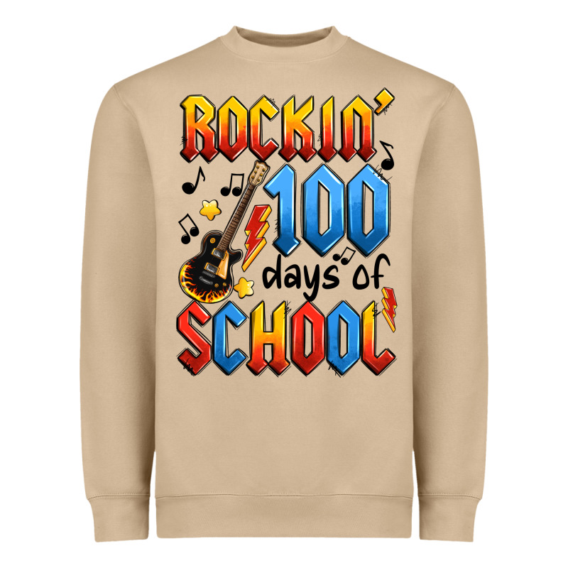Rockin' 100 Days Of School Heavyweight Sweatshirt by Artiststas | Teevron