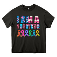 Asphalt i am a survivor with all cancer ribbons Heavy Core Tee - AdoDesignShop
