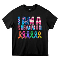 Black i am a survivor with all cancer ribbons Heavy Core Tee - AdoDesignShop