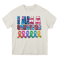 Cream i am a survivor with all cancer ribbons Heavy Core Tee - AdoDesignShop