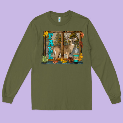 White Tailed Buck Fall Long Sleeve Tee Designed By Lillyallendesigns