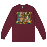 Burgundy White Tailed Buck Fall Long Sleeve Tee - LillyAllenDesigns