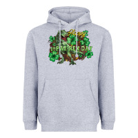 Heather Grey Happy St. Patrick's Day T-Rex Heavyweight Hoodie - HowdyJamesFarm